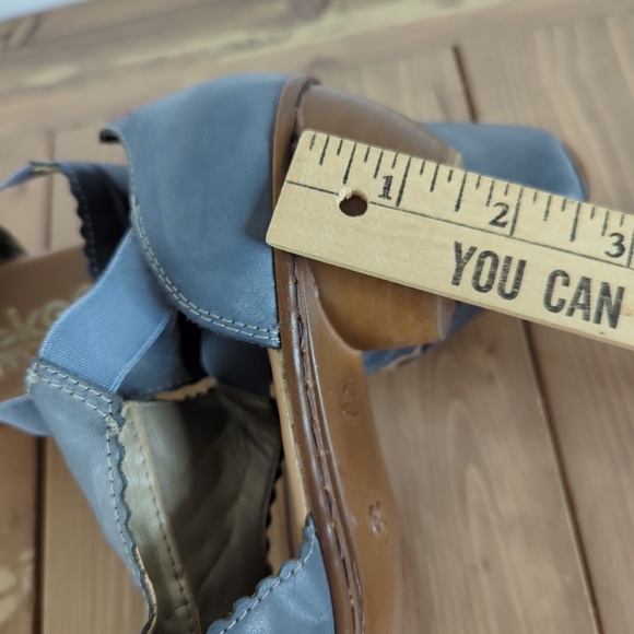 Rieker Blue Leather Heels Shoes Sandals - Picture 10 of 12